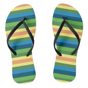 Grüne, Blaue, Orange, Gelbe Streifen Flip Flops Badesandalen