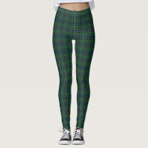 Grüne Blaue Orange Karierte Tartan Leggings