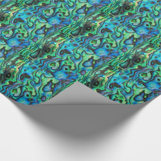 Grüne blaue pauschale Muschel Geschenkpapier (Ecke)