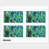 Grüne blaue pauschale Muschel Rechteckiger Aufkleber (Blatt)