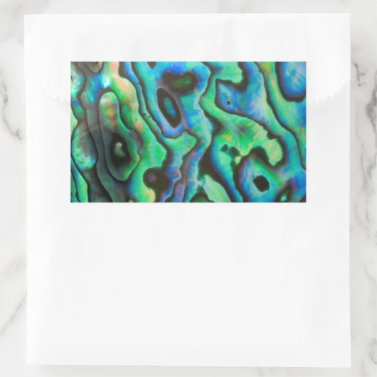 Grüne blaue pauschale Muschel Rechteckiger Aufkleber (Tasche)