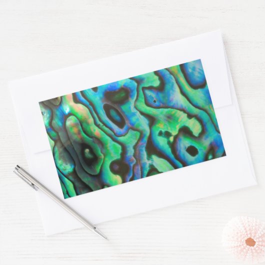 Grüne blaue pauschale Muschel Rechteckiger Aufkleber (Umschlag)