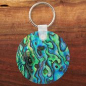 Grüne blaue pauschale Muschel Schlüsselanhänger (Vorderseite)