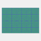 GRÜNE BLAUE PFLANZE KRAZISCHES WRAPPIERPAPIER GESCHENKPAPIER SET (Vorderseite)