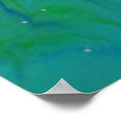 Grüne blaue Streifen Moderne Abstrakte Flüssigkeit Poster (Ecke)