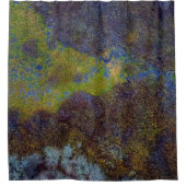 Grüne, blaue und braune Matte Duschvorhang (Vorderseite)