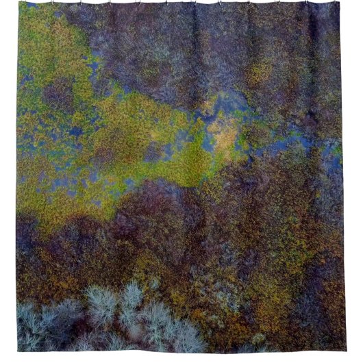 Grüne, blaue und braune Matte Duschvorhang (Vorderseite)