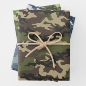 Grüne, blaue und grüne Camouflage Camouflage Geschenkpapier Set (Beispiel)