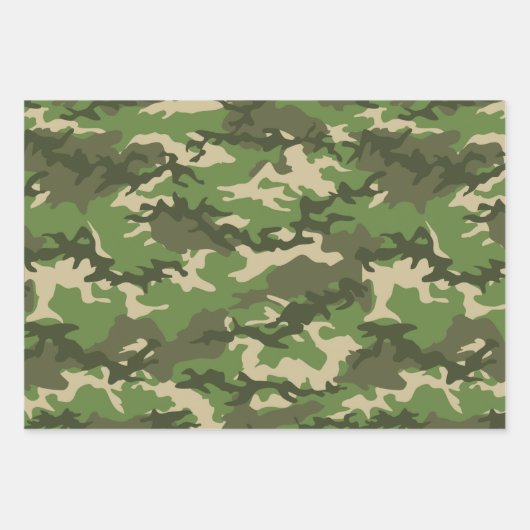 Grüne, blaue und grüne Camouflage Camouflage Geschenkpapier Set (Vorderseite 3)