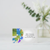 Grüne blaue Visitenkarte für die Farbkachelgitter (Stehend Vorderseite)