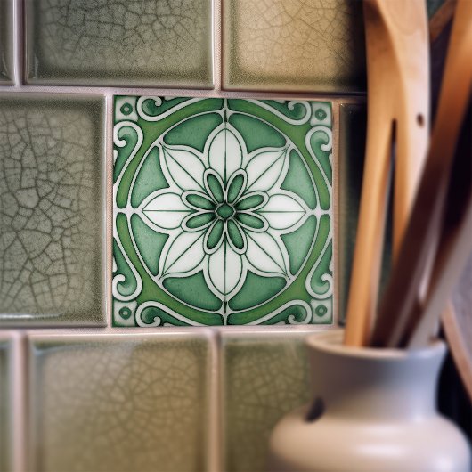 Grüne blaue Wand Dekoration Jugendstil Backsplash Fliese
