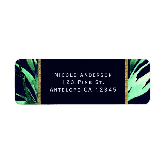 Grüne blaue Wasserfarbe Botanische Glam-Hochzeit (Vorne)
