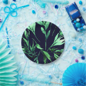 Grüne Blaue Wasserfarbe Botanische Glam Hochzeit P Pappteller (Party)