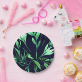 Grüne Blaue Wasserfarbe Botanische Glam Hochzeit P Pappteller (Party)