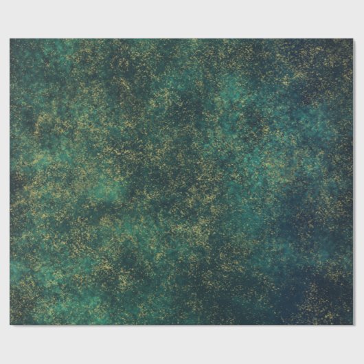 Grüne/blaue Watercolor-Imitat-Goldfolie Geschenkpapier (Flach)