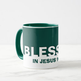 Grüne BLESSED im Namen Jesu Christlich Tasse