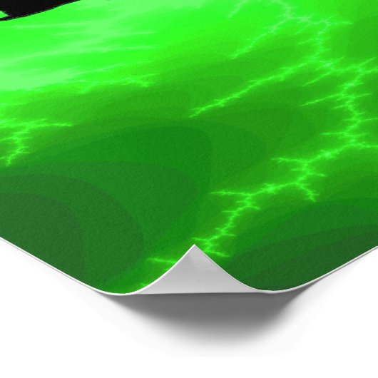 Grüne Blitzposter für Kampfkunst (männlich) Poster (Ecke)