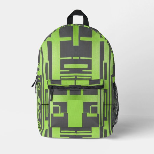 Grüne Blockade Bedruckter Rucksack (Vorderseite)