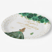 Grüne Blonde Haare Prinzessin Geburtstagspartei Pappteller (Schrägansicht)