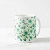 Grüne Blossom-Tasse/elegantes Grünes Blumendesign Kaffeetasse (VorderseiteRechts)