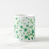 Grüne Blossom-Tasse/elegantes Grünes Blumendesign Kaffeetasse (Mittel)