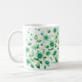 Grüne Blossom-Tasse/elegantes Grünes Blumendesign Kaffeetasse