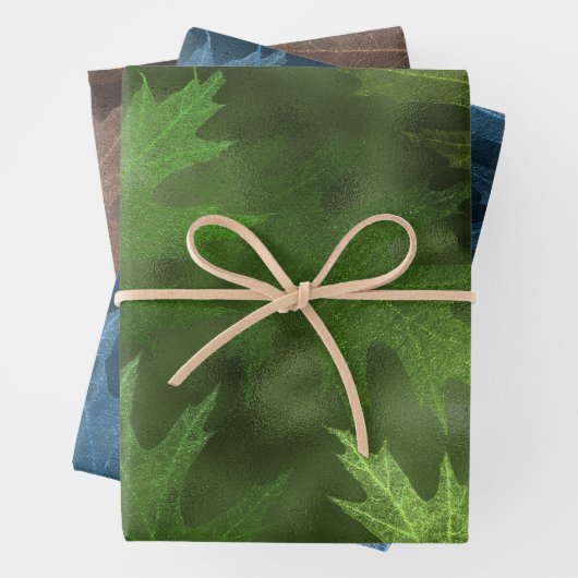 GRÜNE BLUE BROWN FALL AUTUMN BLUE BROWN GESCHENKPAPIER SET (Beispiel)