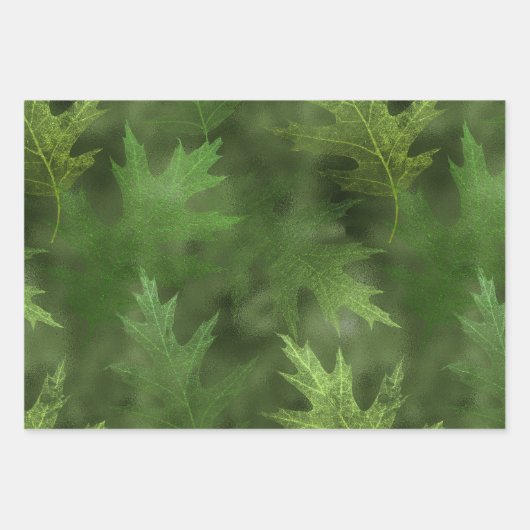 GRÜNE BLUE BROWN FALL AUTUMN BLUE BROWN GESCHENKPAPIER SET (Vorderseite)