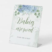 Grüne Blue Hydrangea Babies sind Sweet Baby Show Sockelschild (Vorderseite)