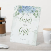 Grüne Blue Hydrangea Karten und Geschenksäulendusc Sockelschild (In SItu)