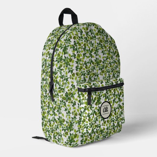 Grüne Blume 2 Bedruckter Rucksack (Rückseitige Ecke links)