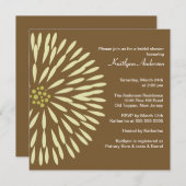 Grüne Blume auf Braun-Brautdusche Einladung (Vorne/Hinten)