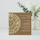 Grüne Blume auf Braun-Brautdusche Einladung (Stehend Vorderseite)