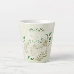 Grüne Blume aus Elfenbein Milchtasse