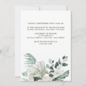 Grüne Blume Bekräftigung von Bouquet Einladung (Rückseite)