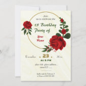 Grüne Blume Blätter zum Geburtstag Einladung (Vorderseite)