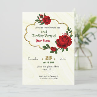 Grüne Blume Blätter zum Geburtstag Einladung