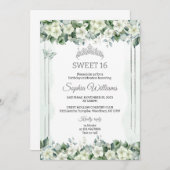 Grüne Blume, Blumenkrebs, 16 . Geburtstag Einladung (Vorne/Hinten)