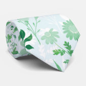 Grüne Blume botanische Malerei Krawatte (Gerollt)
