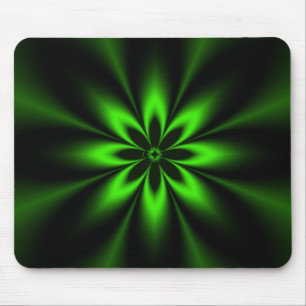 Grüne Blume Burst Fraktal Mousepad