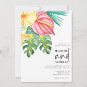 Grüne Blume Einladung zur Hochzeit (Vorderseite)