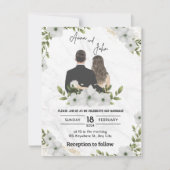 Grüne Blume Einladung zur Hochzeit (Vorderseite)