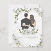 Grüne Blume Einladung zur Hochzeit (Rückseite)