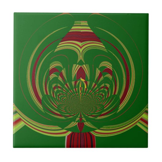 Grüne Blume Fliese (Vorderseite)