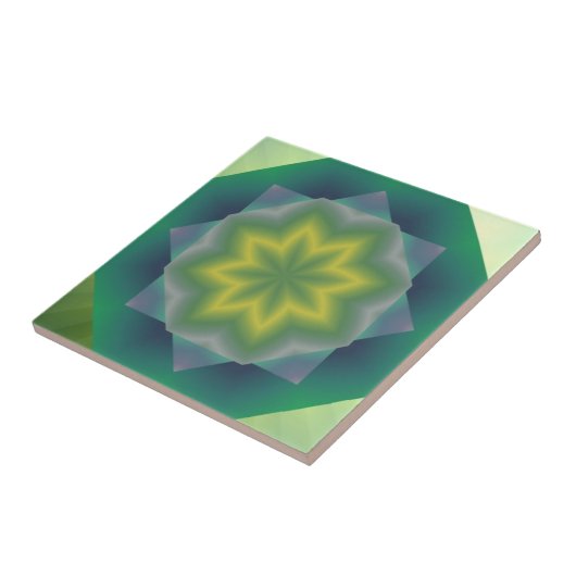 Grüne Blume Fliese (Seite)