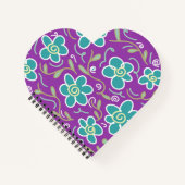 Grüne Blume für lila Design Notizblock (Vorderseite)