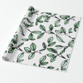 Grüne Blume Geschenkpapier (Ungerollt)