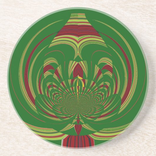 Grüne Blume Getränkeuntersetzer (Vorne)