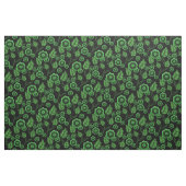 Grüne Blume/grüne Blätter/Folkloreblume 2 Schwarz Stoff (Fat Quarter (45,7 x 55,9 cm))