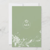 Grüne Blume Hochzeit Brautparty Einladung (Rückseite)
